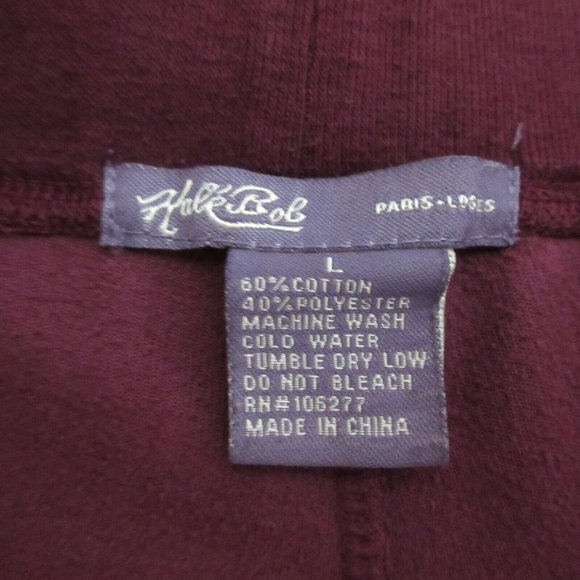 VTG Hale Bob Y2K Track Suit Large Maroon White Stripe Logo Velour Full Zip 2-PC - Picture 6 of 6